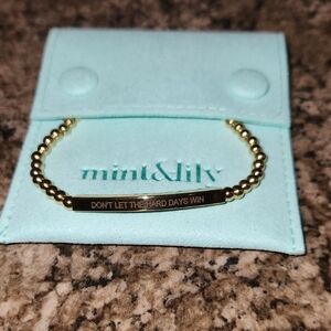 Gold Beaded Bracelet with Inspirational Message